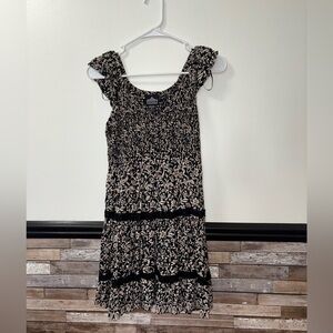 Angie Black and Cream Mini Dress Sleeveless Small